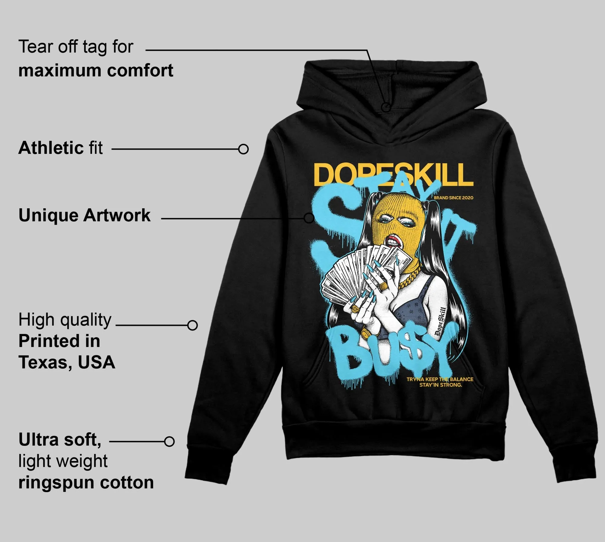 Gamma 11s DopeSkill Hoodie Sweatshirt Stay It Busy Graphic sold by DopeSkill product image thumbnail 3