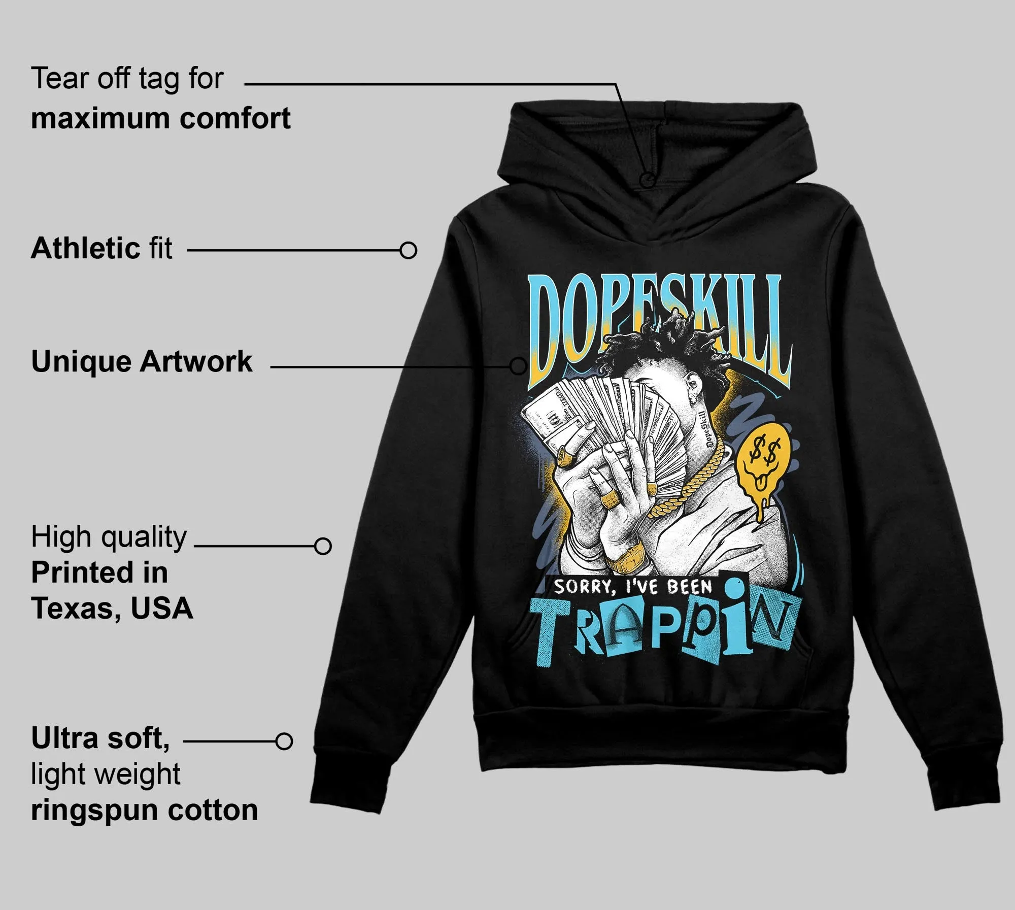Gamma 11s DopeSkill Hoodie Sweatshirt Sorry I've Been Trappin Graphic sold by DopeSkill product image thumbnail 3