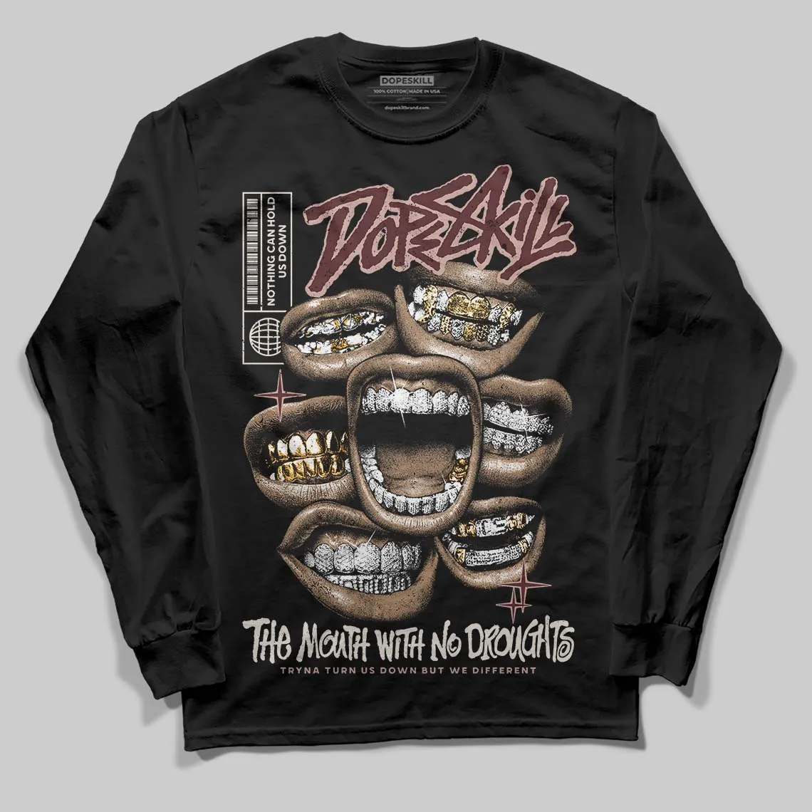 China 11s DopeSkill Long Sleeve T-Shirt The Mouth With No Droughts Graphic sold by DopeSkill product image thumbnail 2
