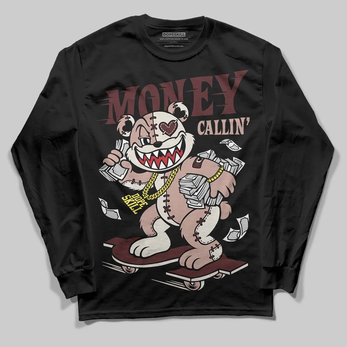 China 11s DopeSkill Long Sleeve T-Shirt Money Callin' Graphic sold by DopeSkill product image thumbnail 2