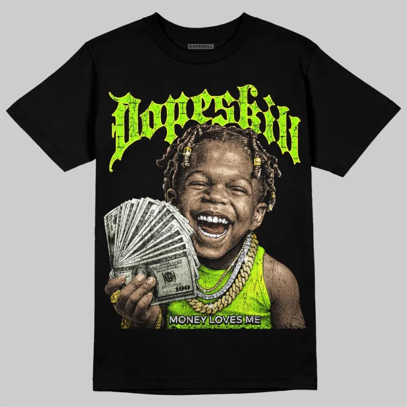 Neon Green 'Money Loves Me' DopeSkill Graphic T-Shirt sold by DopeSkill