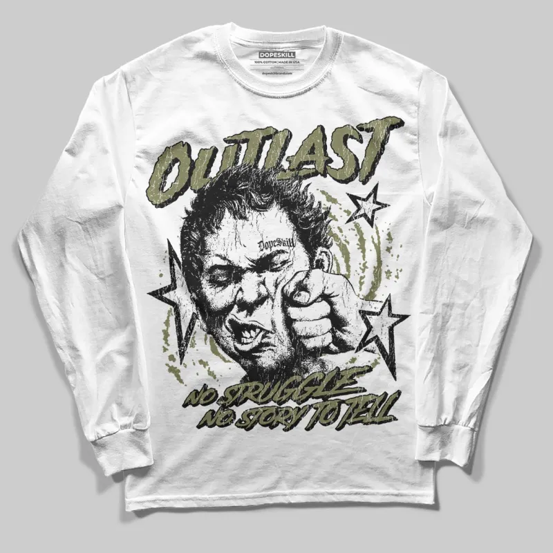 Olive 'Outlast' DopeSkill Graphic Long Sleeve T-Shirt sold by DopeSkill