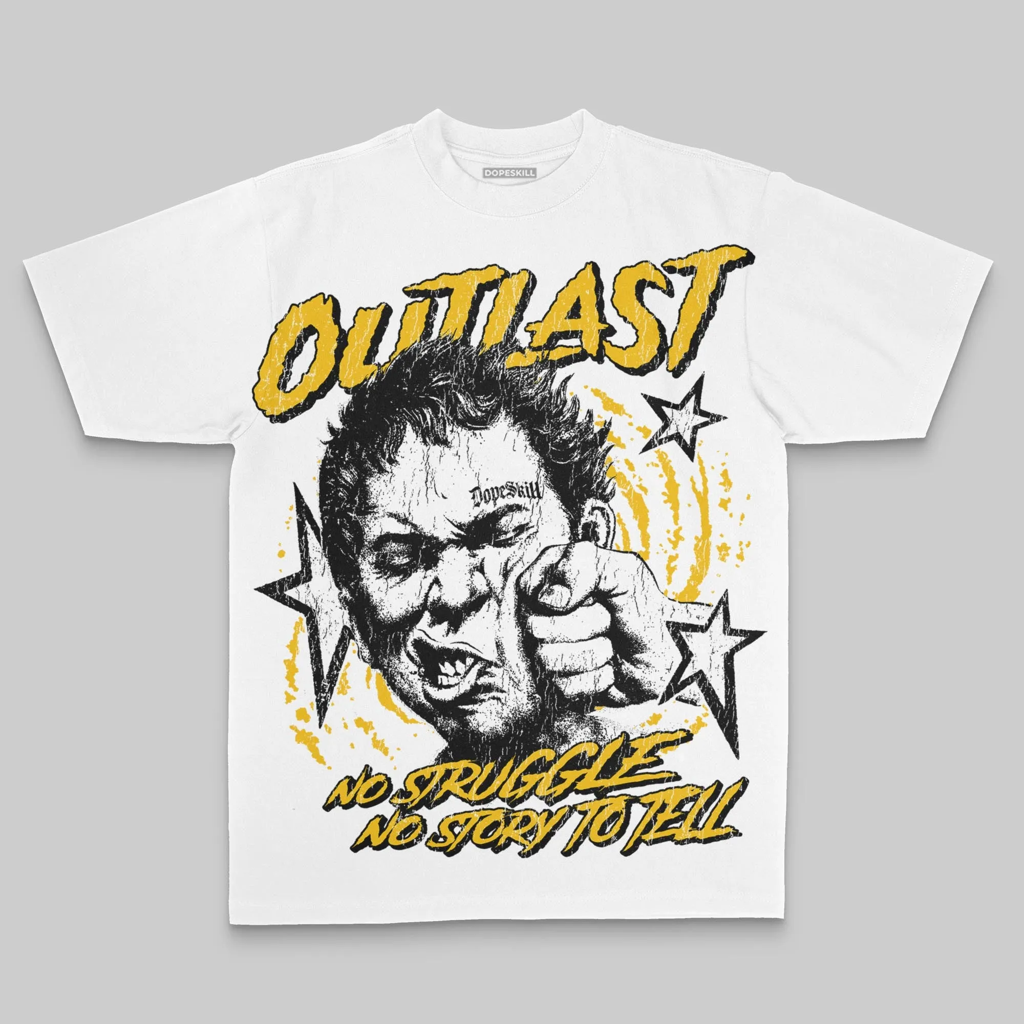 Yellow Oversize Print Outlast DopeSkill Graphic T-shirt sold by DopeSkill product image thumbnail 2