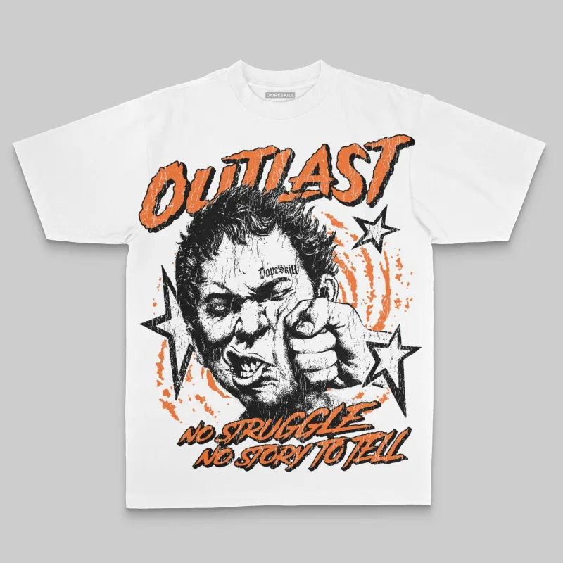 Orange Oversize Print Outlast DopeSkill Graphic T-shirt sold by DopeSkill