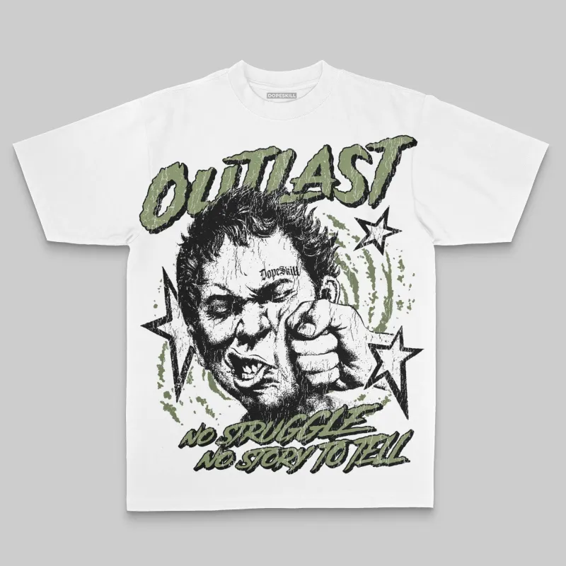 Olive Oversize Print Outlast DopeSkill Graphic T-shirt sold by DopeSkill