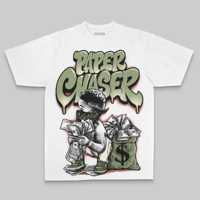 Olive Oversize Print Paper Chaser Boy DopeSkill Graphic T-shirt sold by DopeSkill