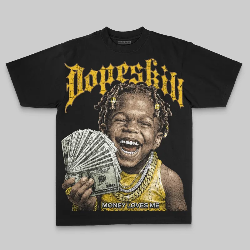 Yellow Oversize Print Money Loves Me DopeSkill Graphic T-shirt sold by DopeSkill