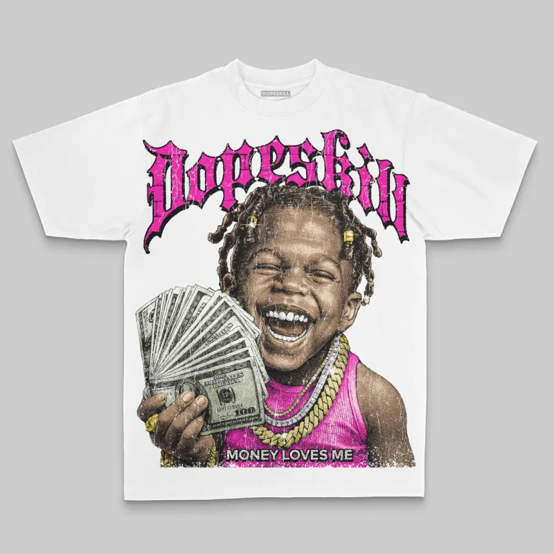 Pink Oversize Print Money Loves Me DopeSkill Graphic T-shirt sold by DopeSkill