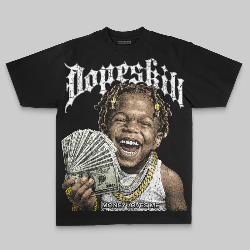 Black/White Oversize Print Money Loves Me DopeSkill Graphic T-shirt sold by DopeSkill