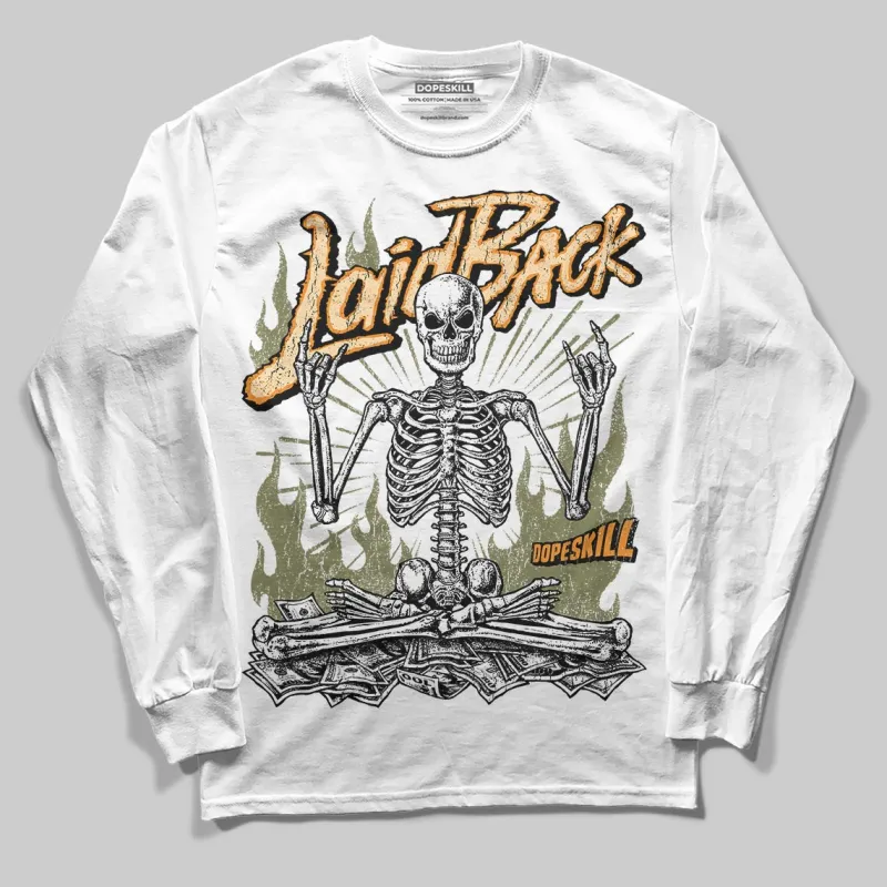 Olive 'Laid Back' DopeSkill Graphic Long Sleeve T-Shirt sold by DopeSkill