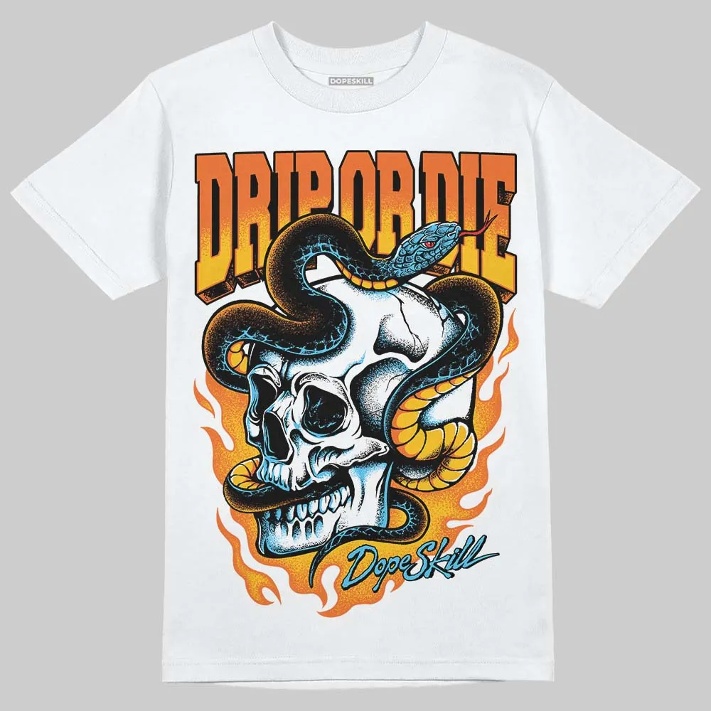 Orange 'Drip or Die' DopeSkill Graphic T-Shirt sold by DopeSkill