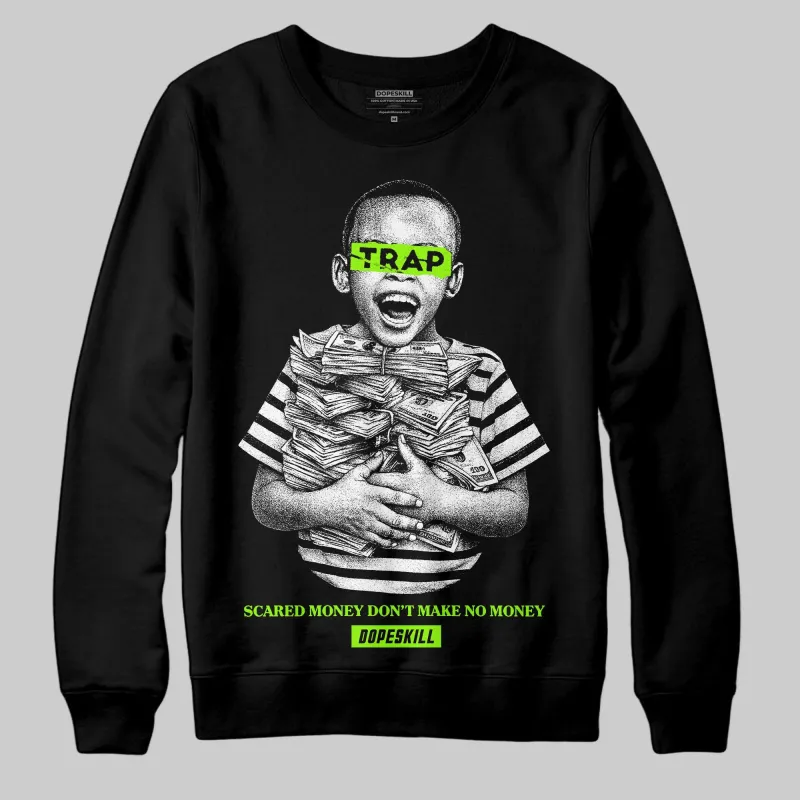 Neon Green 'Scared Money Don't Make No Money' DopeSkill Graphic Sweatshirt sold by DopeSkill