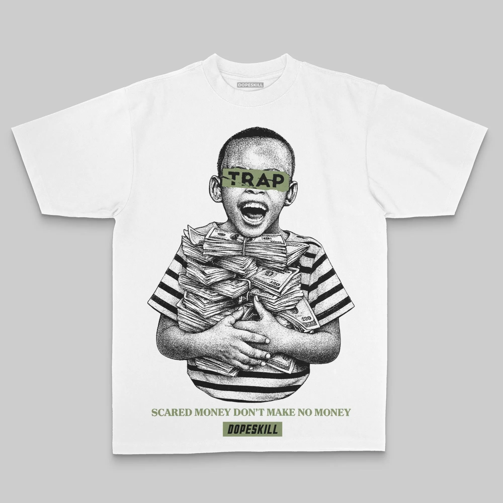 Olive Oversize Print Scared Money Don't Make No Money DopeSkill Graphic T-shirt sold by DopeSkill