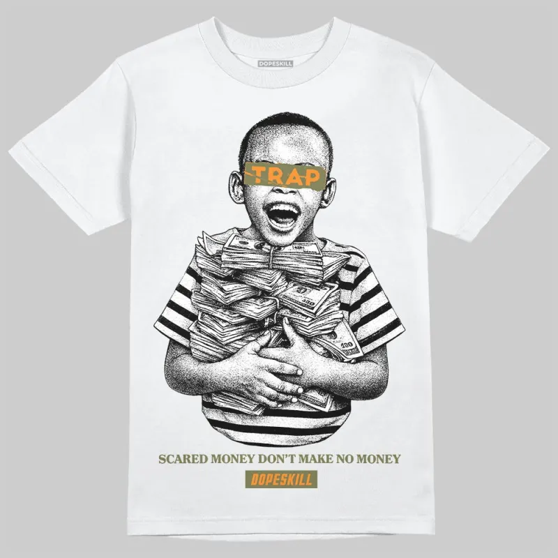 Olive 'Scared Money Don't Make No Money' DopeSkill Graphic T-Shirt made by DopeSkill