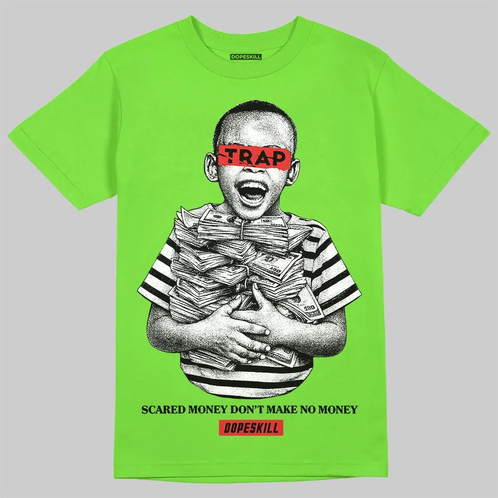 Neon Green 'Scared Money Don't Make No Money' DopeSkill Graphic T-Shirt sold by DopeSkill product image thumbnail 3