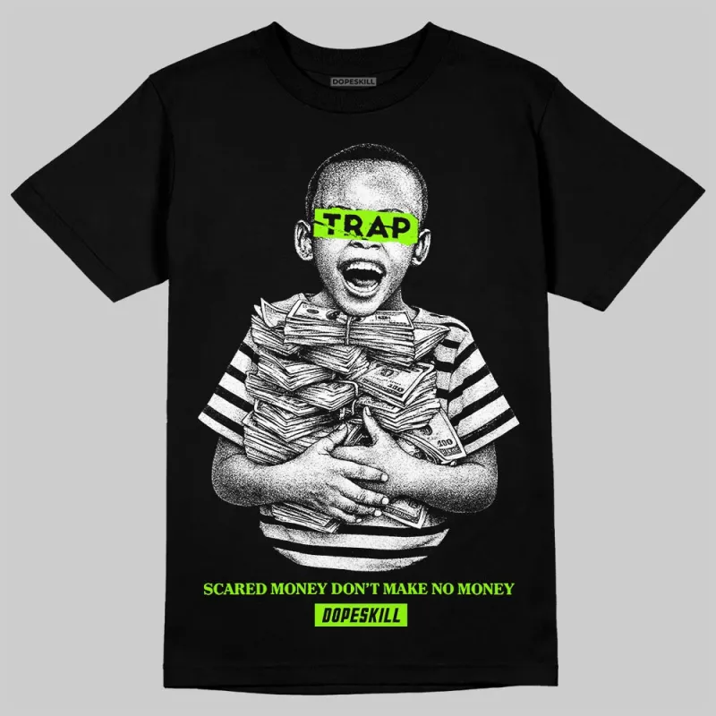 Neon Green 'Scared Money Don't Make No Money' DopeSkill Graphic T-Shirt made by DopeSkill