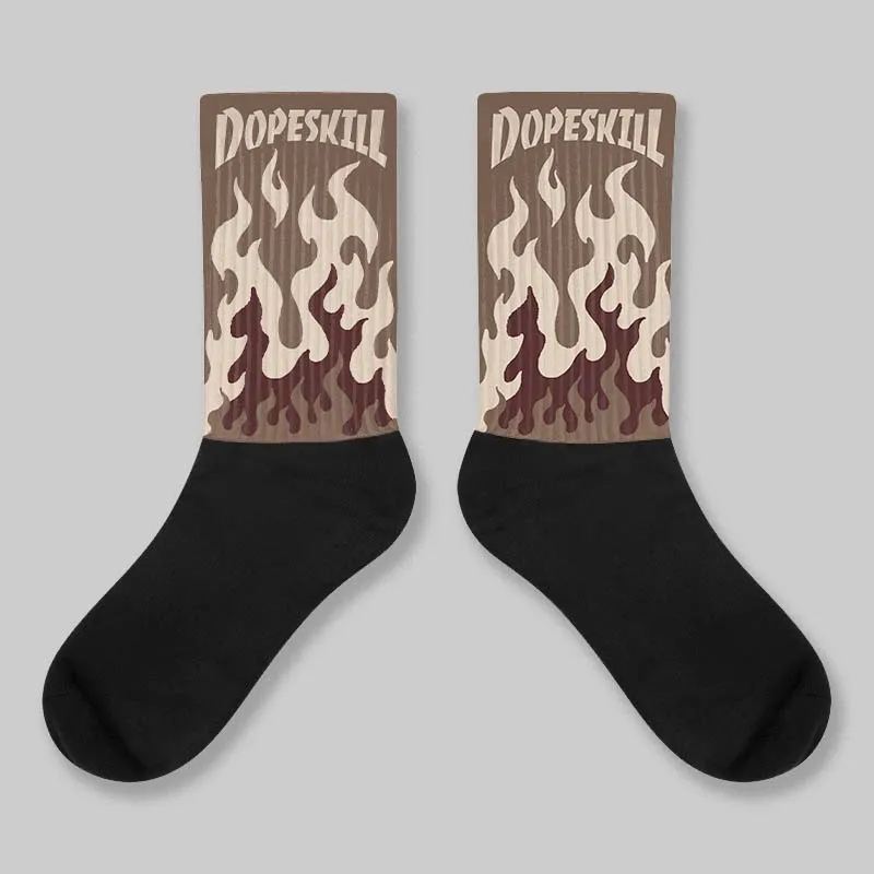 A Ma Maniere x Dark Mocha 4s DopeSkill Sublimated Sock FIRE Graphic sold by DopeSkill