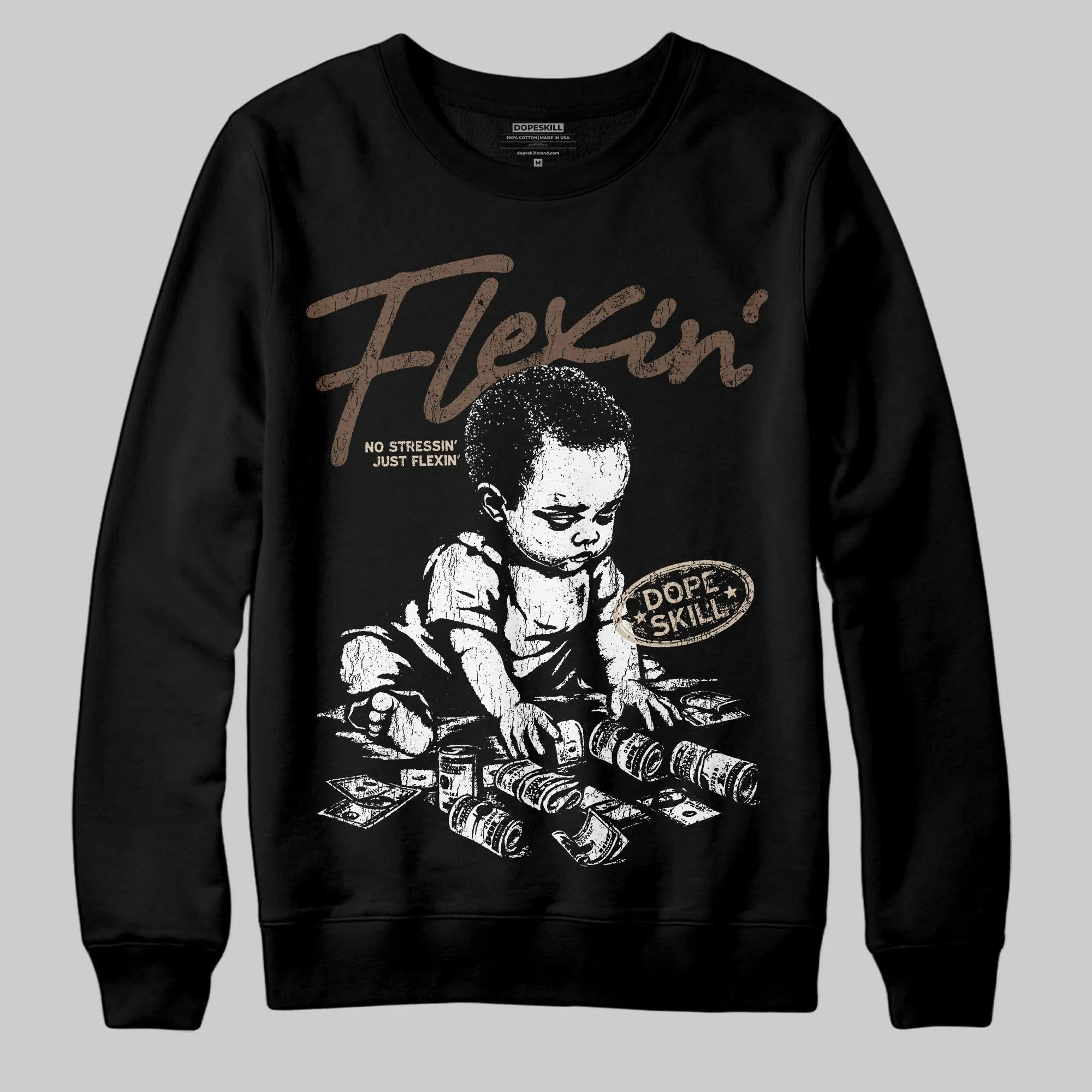 A Ma Maniere x Dark Mocha 4s DopeSkill Sweatshirt Flexin' Graphic sold by DopeSkill product image thumbnail 2