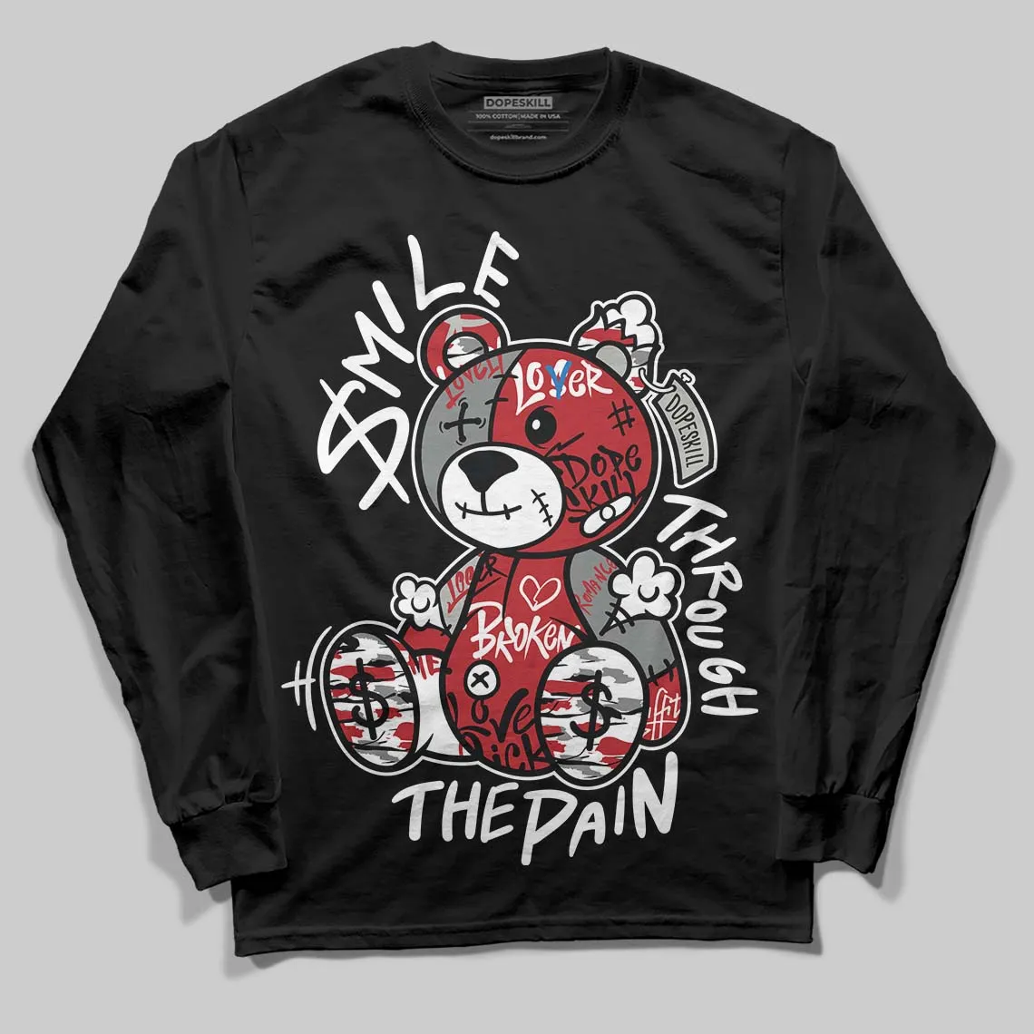 Bugs Bunny 8s DopeSkill Long Sleeve T-Shirt Smile Through The Pain Graphic sold by DopeSkill product image thumbnail 2