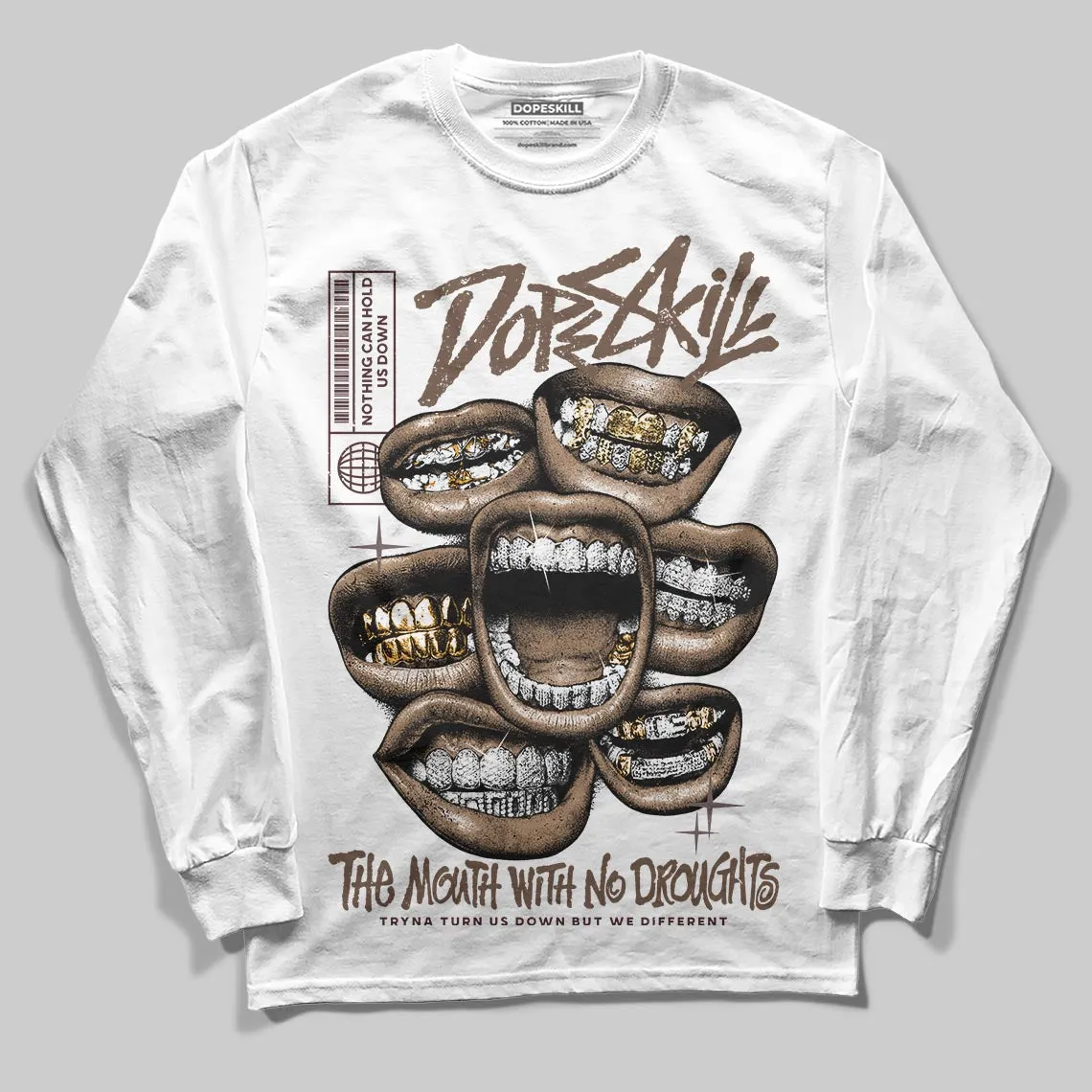 A Ma Maniere x Dark Mocha 4s DopeSkill Long Sleeve T-Shirt The Mouth With No Droughts Graphic sold by DopeSkill