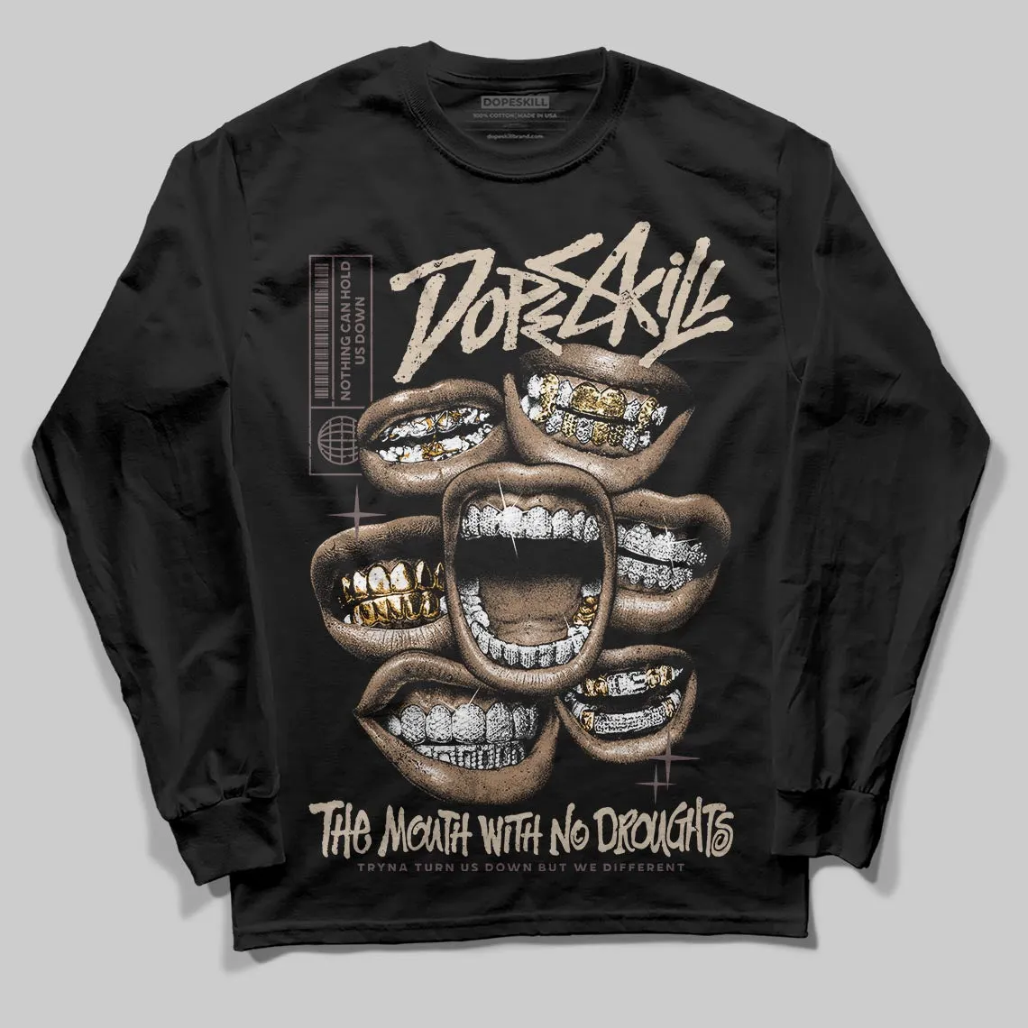A Ma Maniere x Dark Mocha 4s DopeSkill Long Sleeve T-Shirt The Mouth With No Droughts Graphic sold by DopeSkill product image thumbnail 2