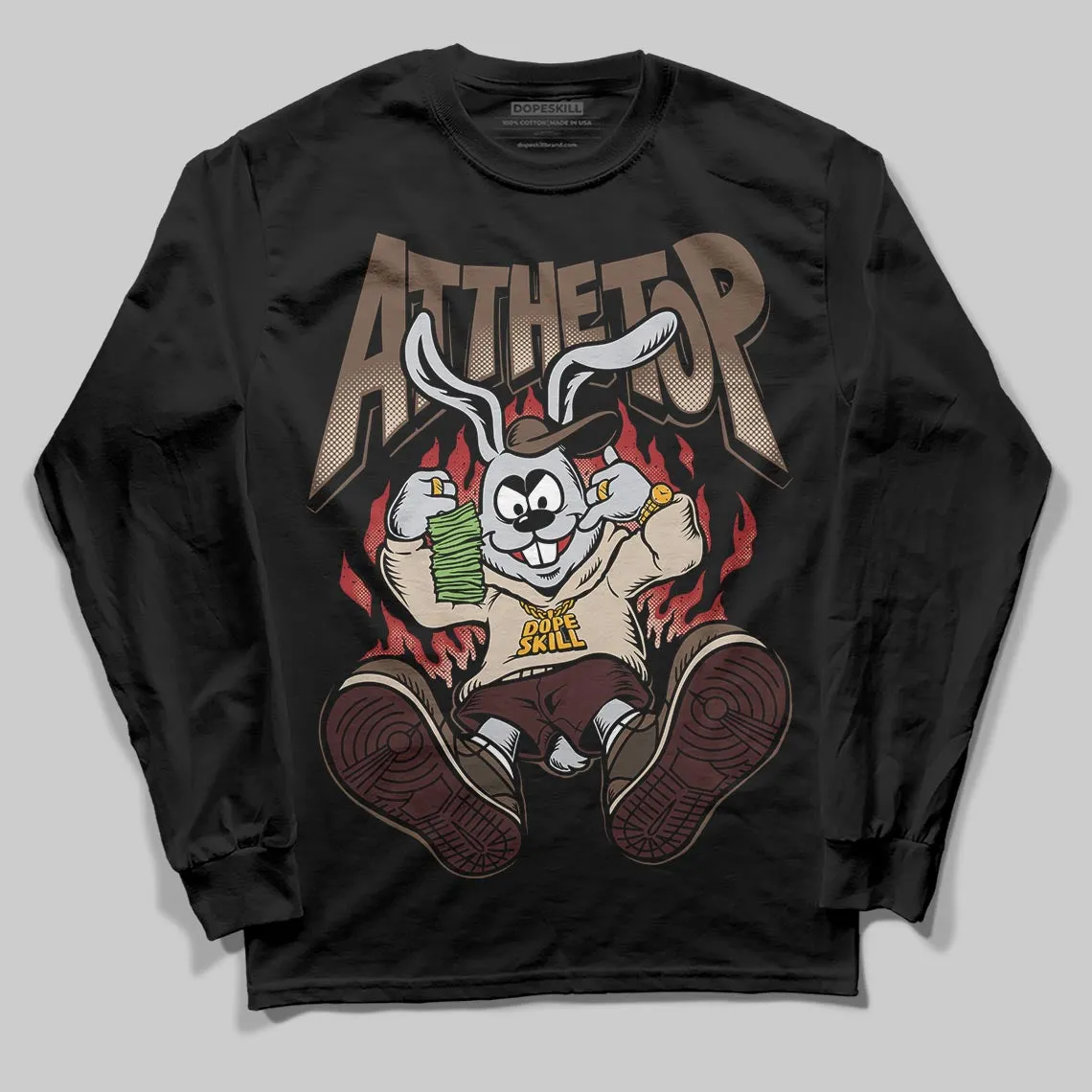 A Ma Maniere x Dark Mocha 4s DopeSkill Long Sleeve T-Shirt At The Top Graphic sold by DopeSkill product image thumbnail 2