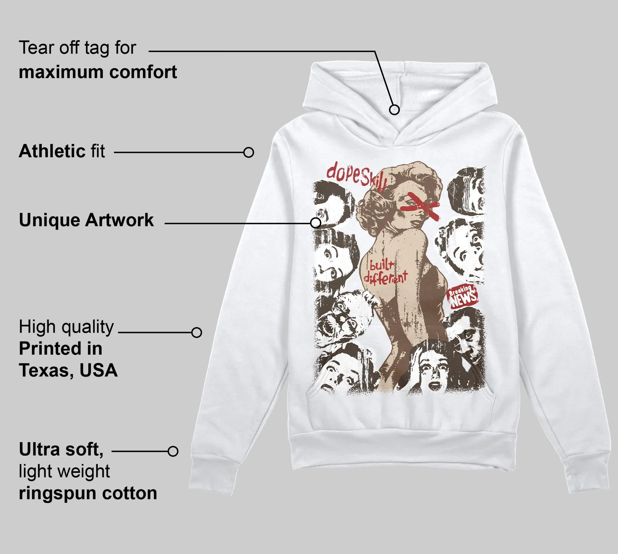 A Ma Maniere x Dark Mocha 4s DopeSkill Hoodie Sweatshirt Built Different Graphic sold by DopeSkill product image thumbnail 3