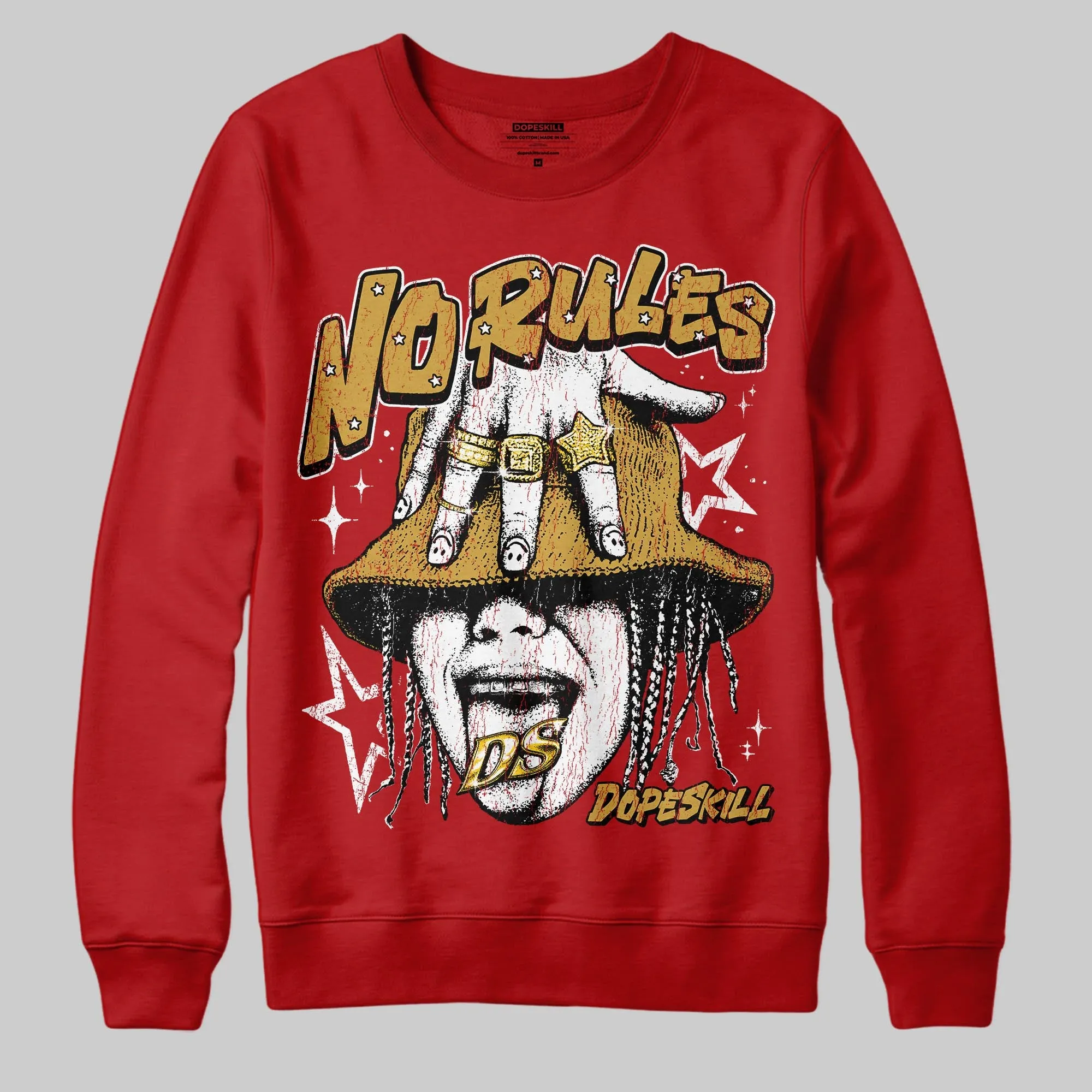 Red 'No Rules' DopeSkill Graphic Sweatshirt sold by DopeSkill product image thumbnail 3