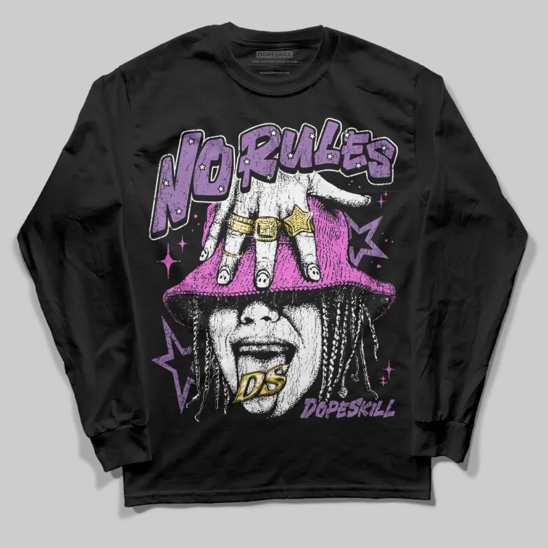 PURPLE 'No Rules' DopeSkill Graphic Long Sleeve T-Shirt sold by DopeSkill
