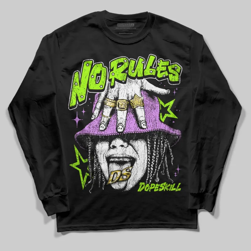 Neon Green 'No Rules' DopeSkill Graphic Long Sleeve T-Shirt sold by DopeSkill