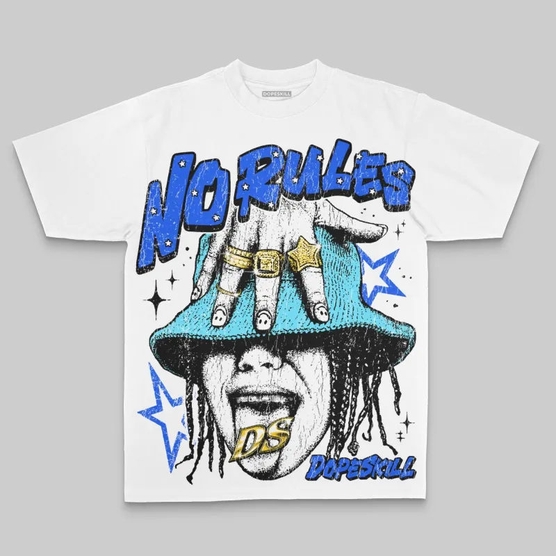 Royal Blue Oversize Print No Rules DopeSkill Graphic T-shirt sold by DopeSkill