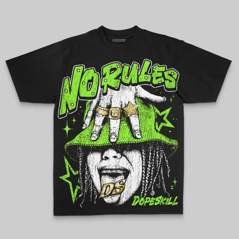 Neon Green Oversize Print No Rules DopeSkill Graphic T-shirt sold by DopeSkill