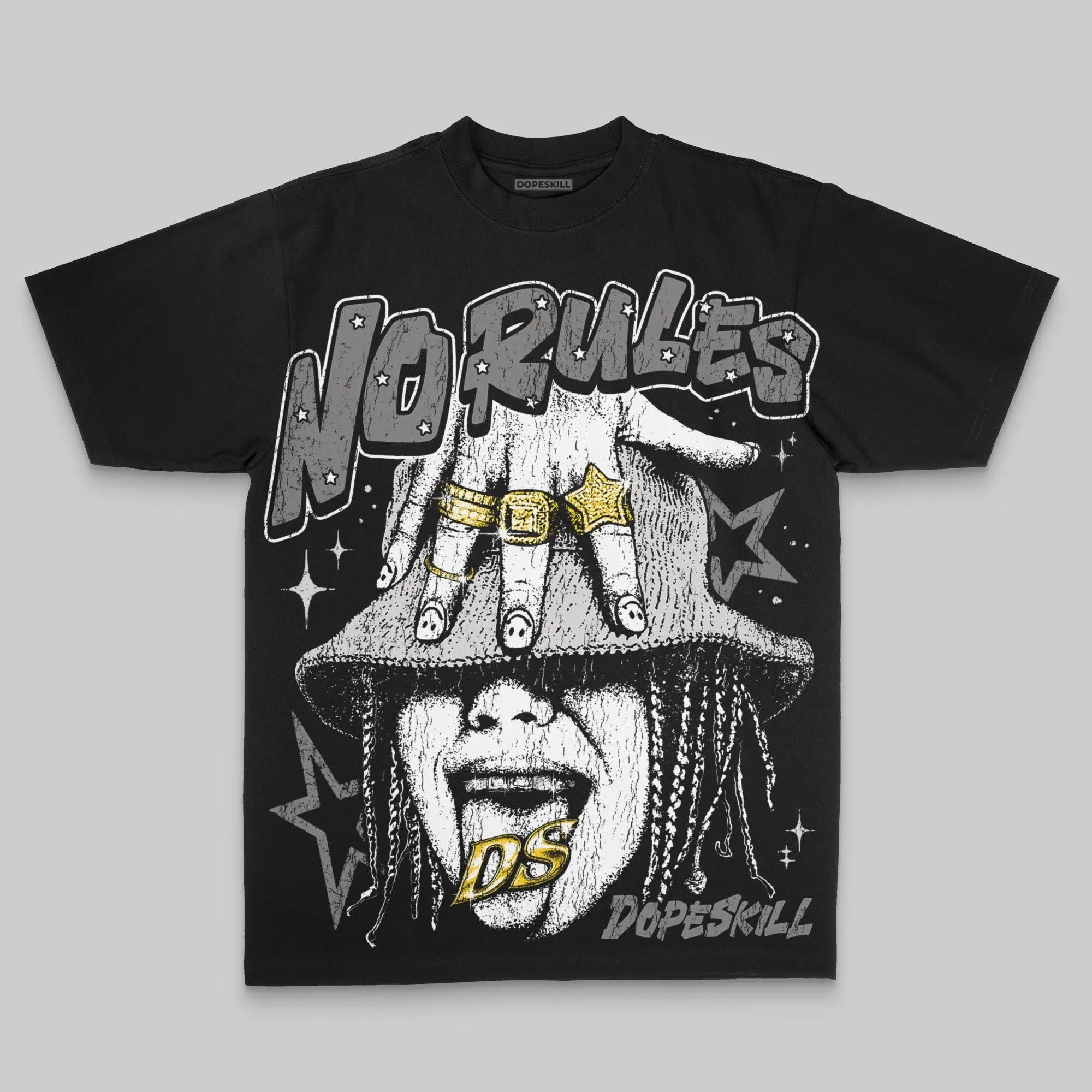 Grey Oversize Print No Rules DopeSkill Graphic T-shirt sold by DopeSkill product image thumbnail 2