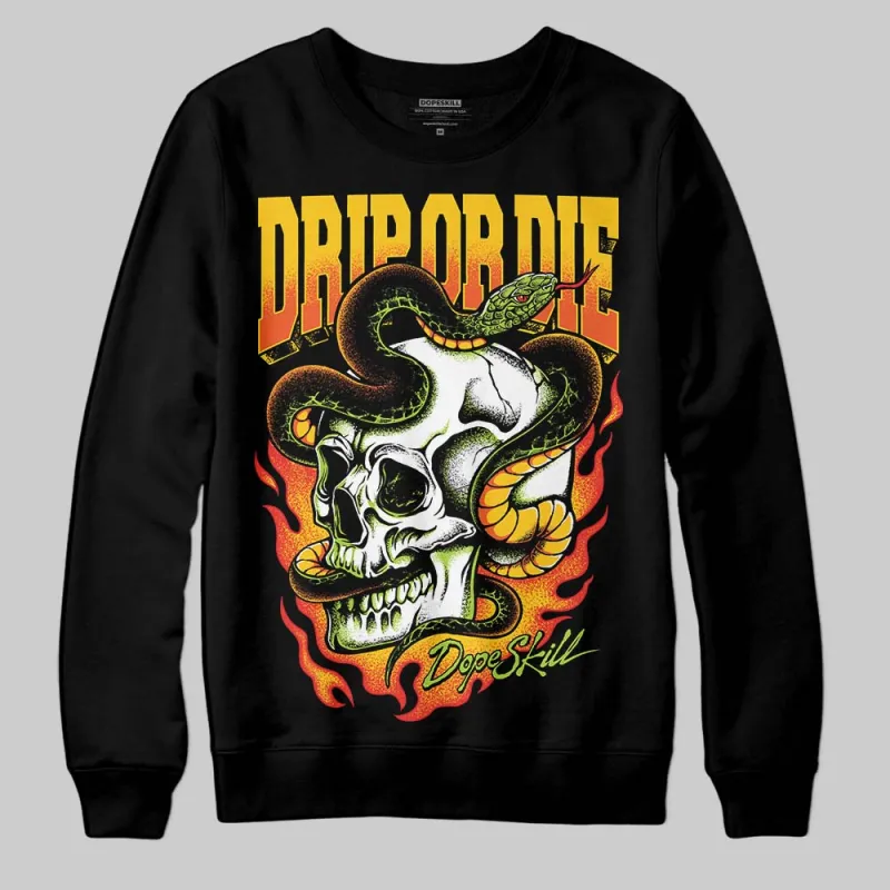 Yellow 'Drip or Die' DopeSkill Graphic Sweatshirt sold by DopeSkill