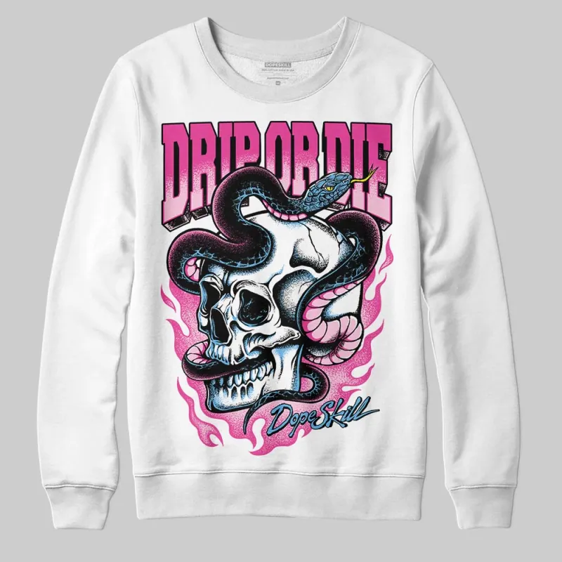 Pink 'Drip or Die' DopeSkill Graphic Sweatshirt sold by DopeSkill