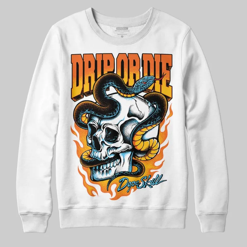 Orange 'Drip or Die' DopeSkill Graphic Sweatshirt sold by DopeSkill