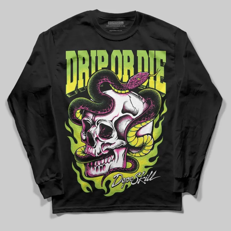 Neon Green 'Drip or Die' DopeSkill Graphic Long Sleeve T-Shirt sold by DopeSkill