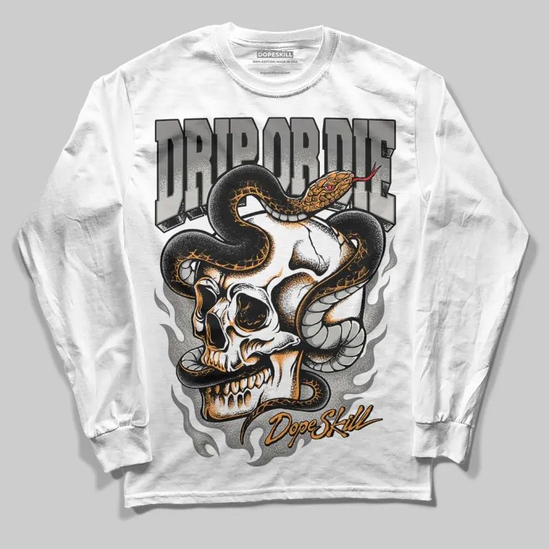 Grey 'Drip or Die' DopeSkill Graphic Long Sleeve T-Shirt sold by DopeSkill