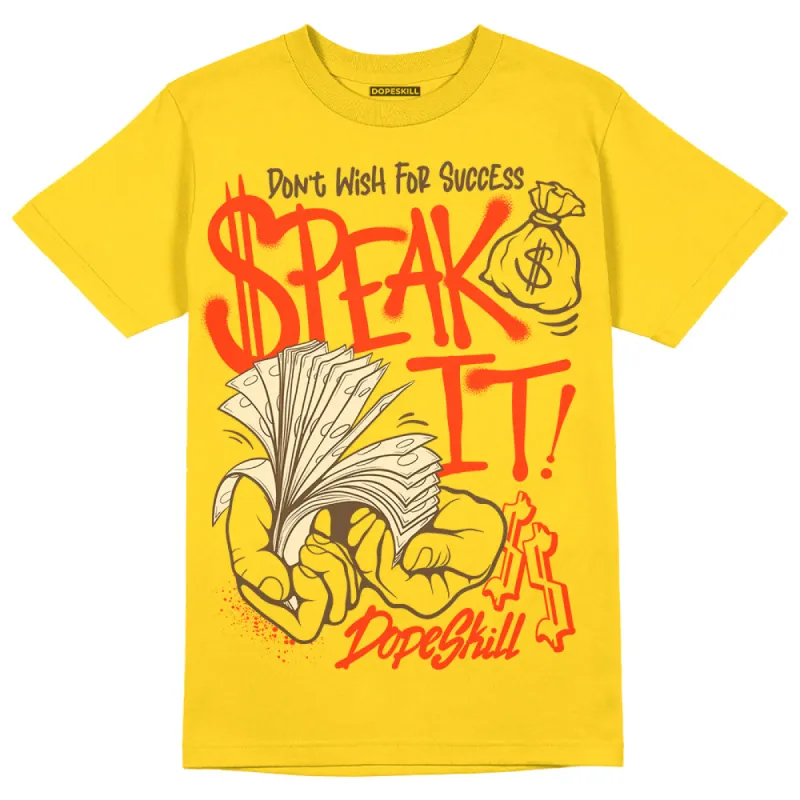 Vivid Sulfur 4s DopeSkill Yellow T-shirt Speak It Graphic sold by DopeSkill