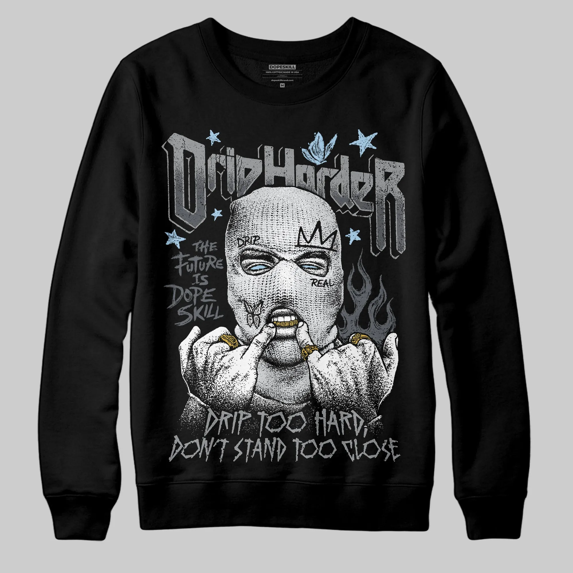 Wolf Grey 5s DopeSkill Sweatshirt Drip Harder Graphic sold by DopeSkill product image thumbnail 2
