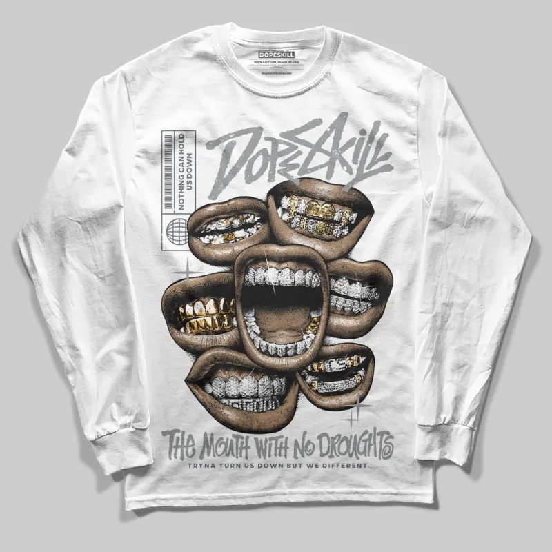 Wolf Grey 5s DopeSkill Long Sleeve T-Shirt The Mouth With No Droughts Graphic sold by DopeSkill