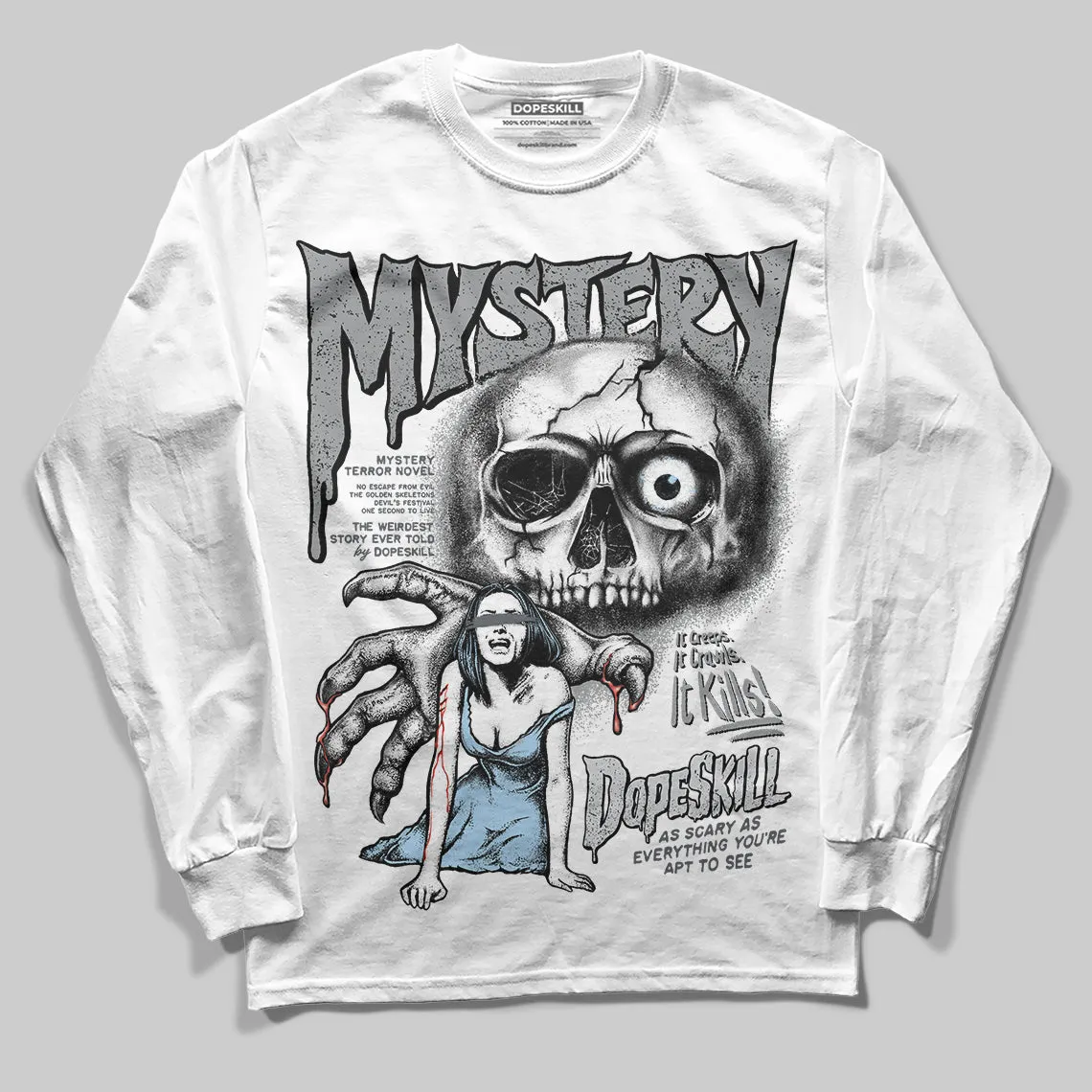 Wolf Grey 5s DopeSkill Long Sleeve T-Shirt Mystery Ghostly Grasp Graphic sold by DopeSkill