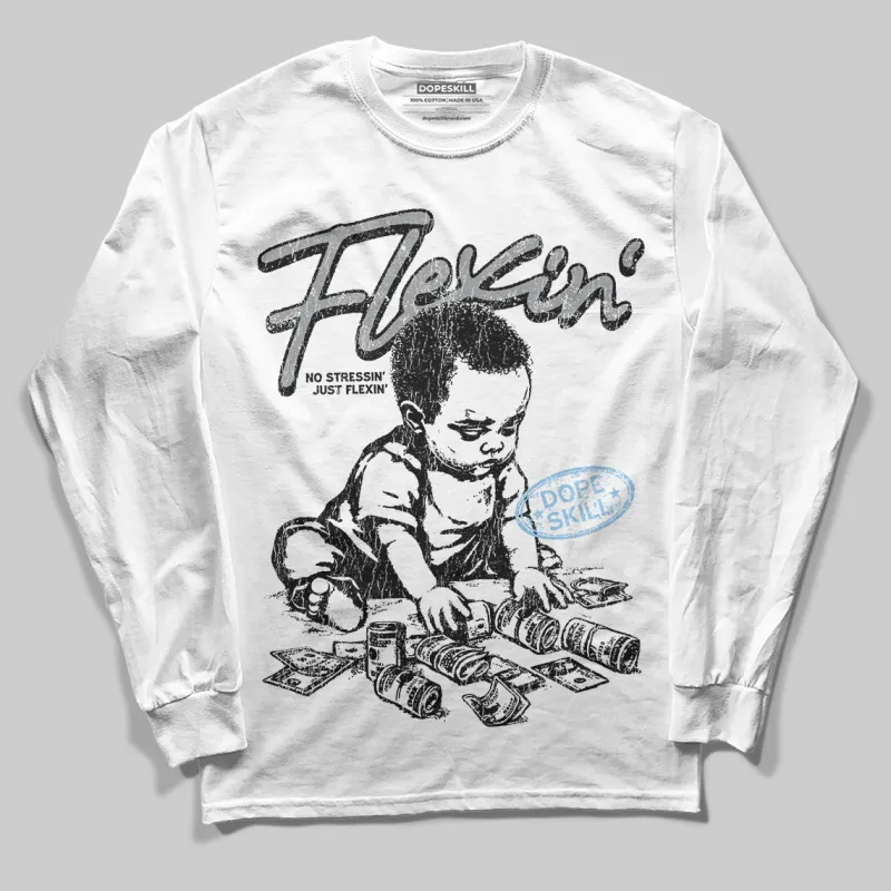 Wolf Grey 5s DopeSkill Long Sleeve T-Shirt Flexin' Graphic sold by DopeSkill