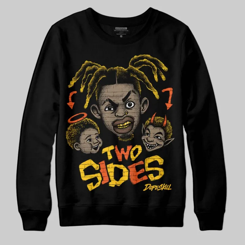 Yellow 'Two Sides' DopeSkill Graphic Sweatshirt sold by DopeSkill