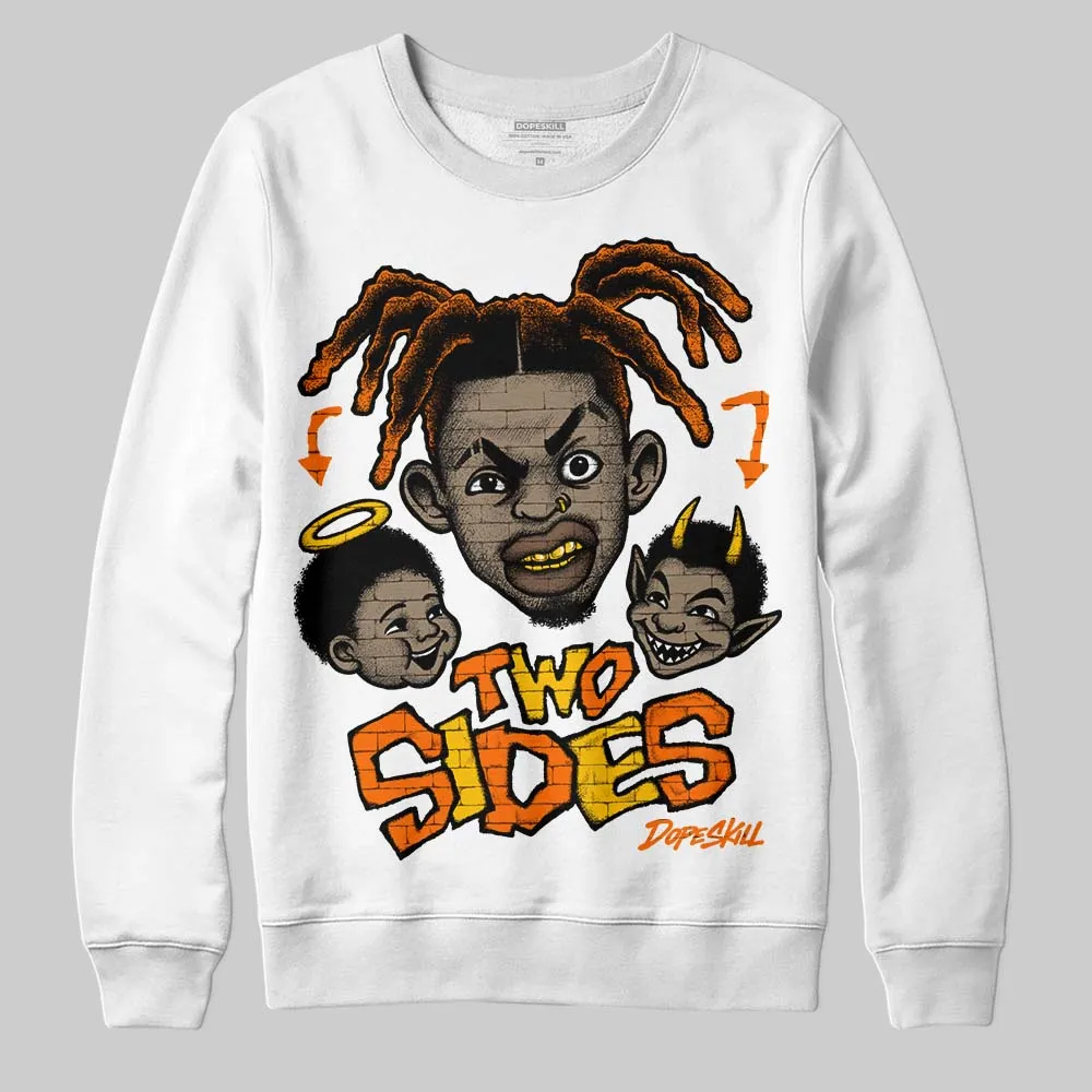 Orange 'Two Sides' DopeSkill Graphic Sweatshirt sold by DopeSkill