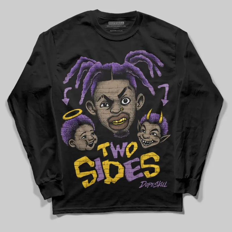 PURPLE 'Two Sides' DopeSkill Graphic Long Sleeve T-Shirt sold by DopeSkill