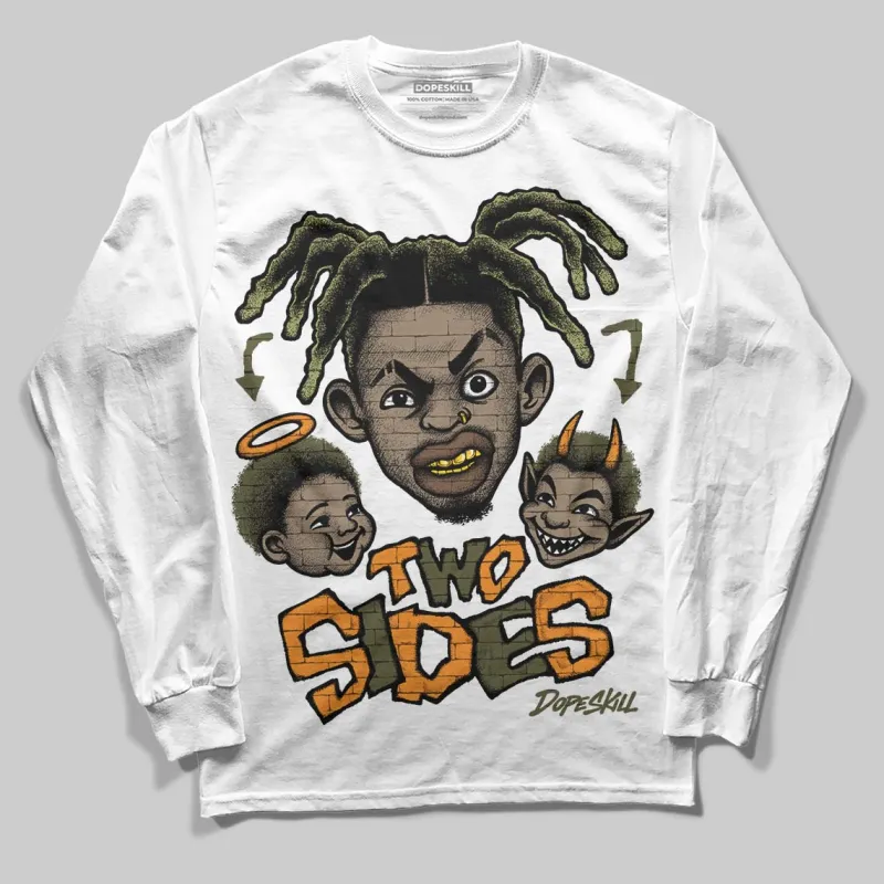 Olive 'Two Sides' DopeSkill Graphic Long Sleeve T-Shirt sold by DopeSkill