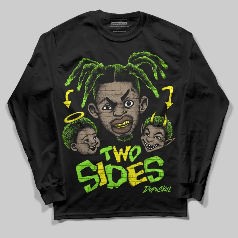 Neon Green 'Two Sides' DopeSkill Graphic Long Sleeve T-Shirt sold by DopeSkill