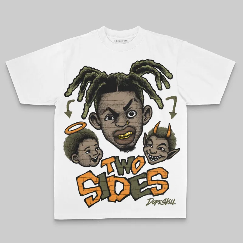 Olive Oversize Print 'Two Sides' DopeSkill Graphic T-shirt sold by DopeSkill