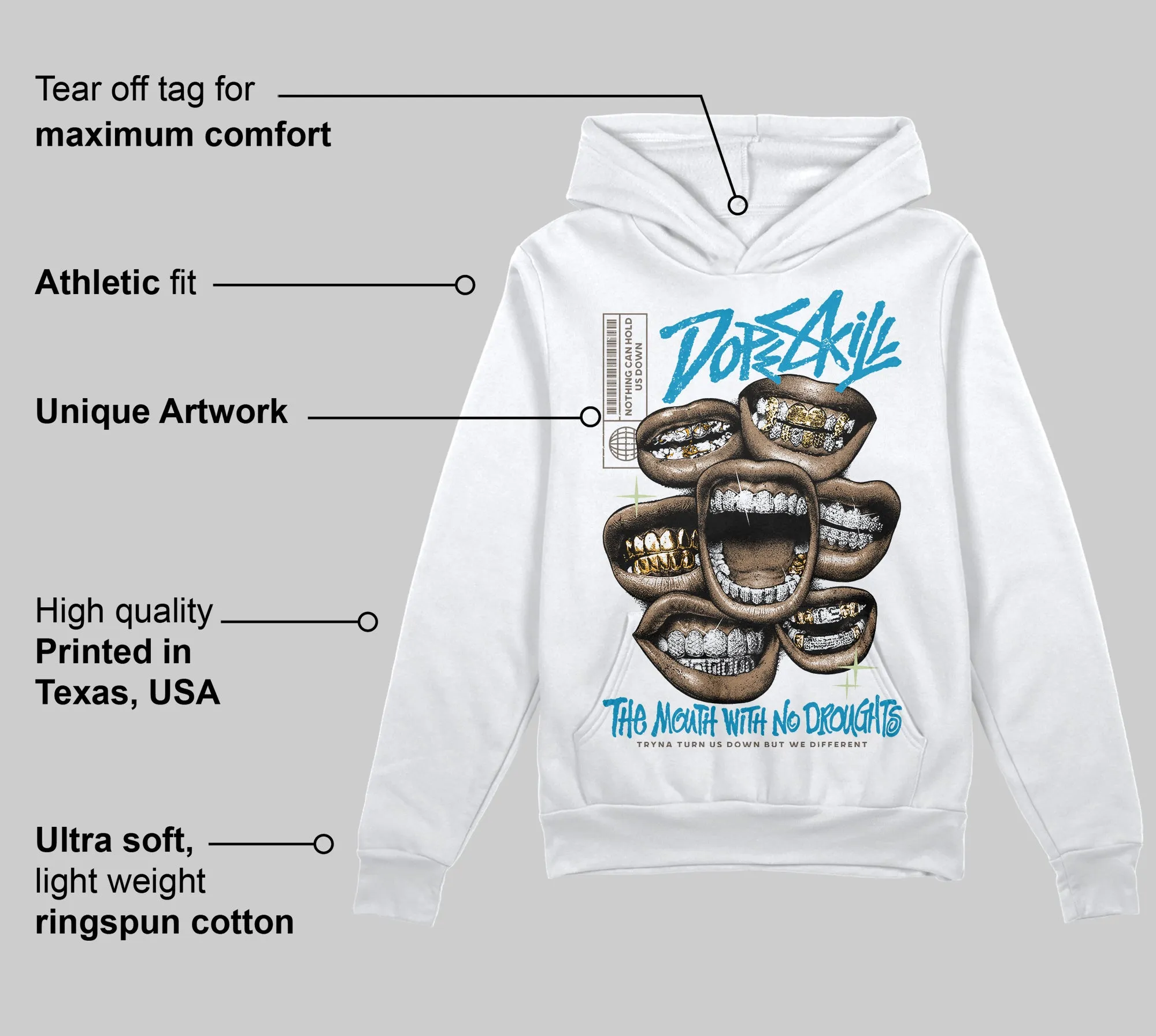 “We Outside” 3s DopeSkill Hoodie Sweatshirt The Mouth With No Droughts Graphic sold by DopeSkill product image thumbnail 3